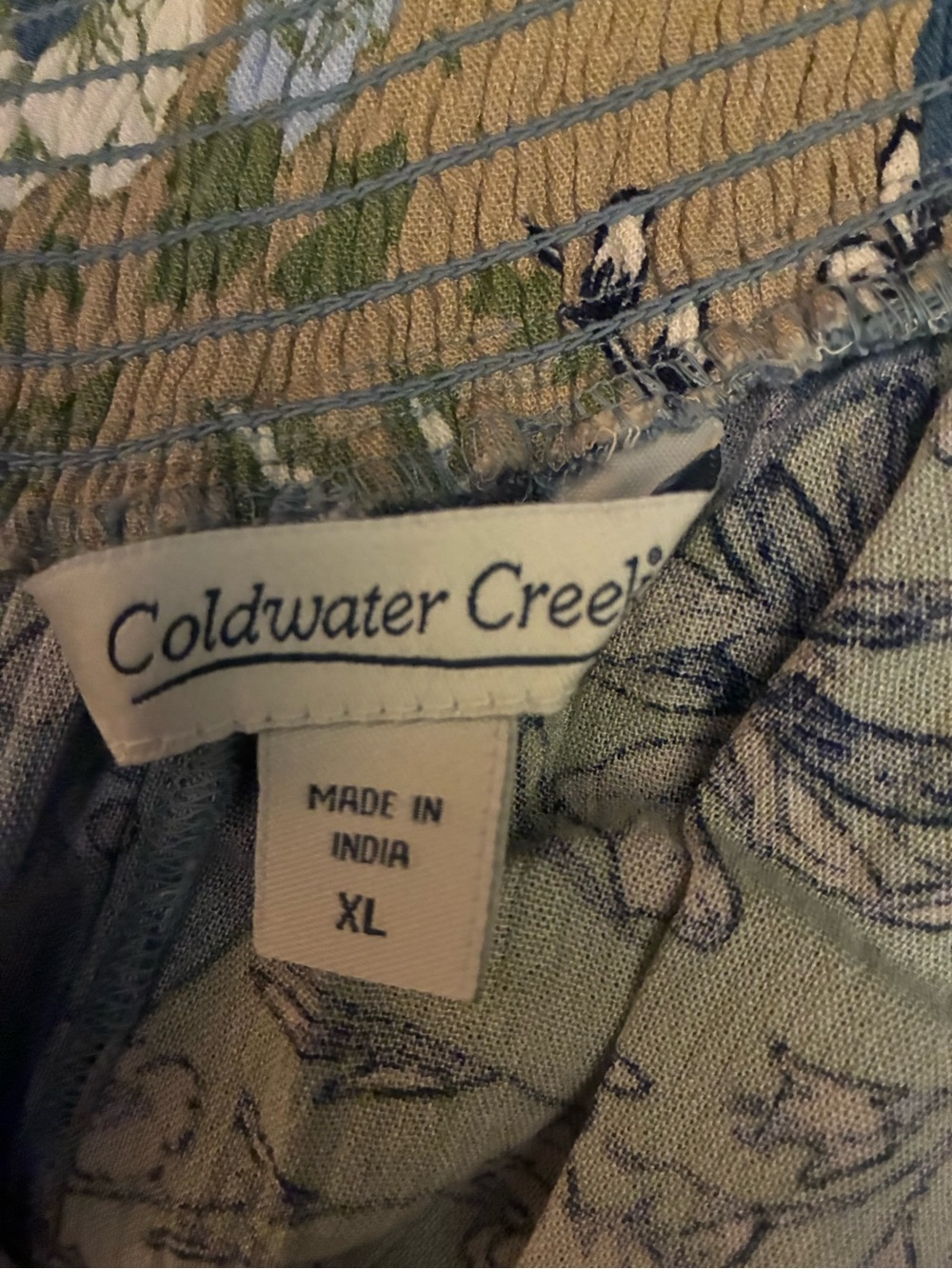 Coldwater Creek Patchwork Floral Palazzo Pants in Sage & Dusty Blue - Picture 2 of 2